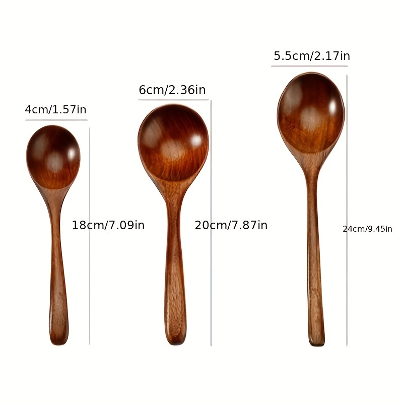 Warmtree 2 pcs wooden twig shaped spoon long handle handmade spoon japanese  style wood soup spoons
