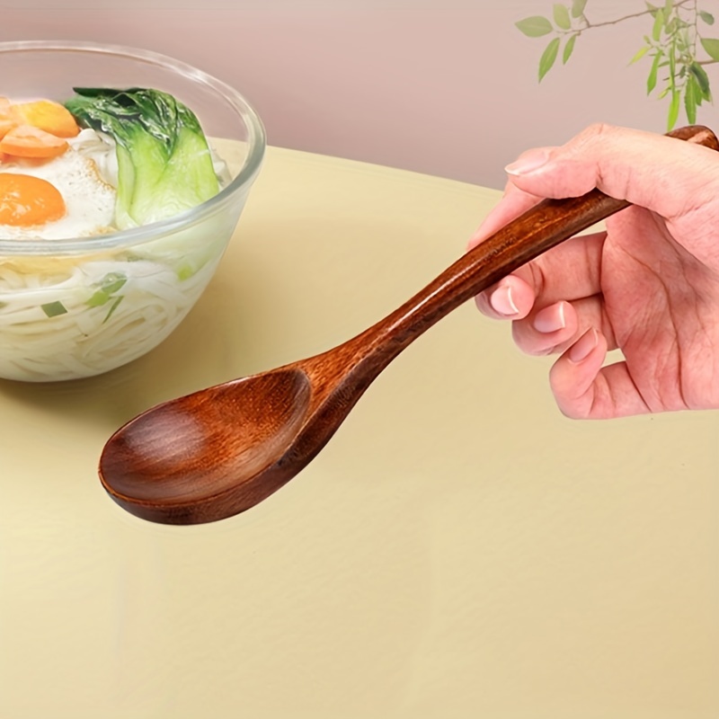 Natural Wooden Spoon For Ramen Noodles And Soup Large Long - Temu