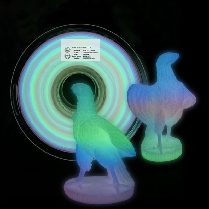 AMOLEN 3D Printer Filament Glow in The Dark Multicolor PLA Filament, 3D  Printing Filament Color Change in 10 Meters, 1KG 