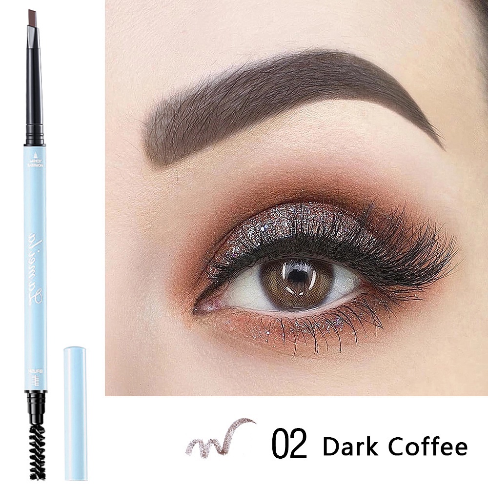 4 Colors Eyebrow Retractable Pencil Dual-sided Eyebrow Brush Fine