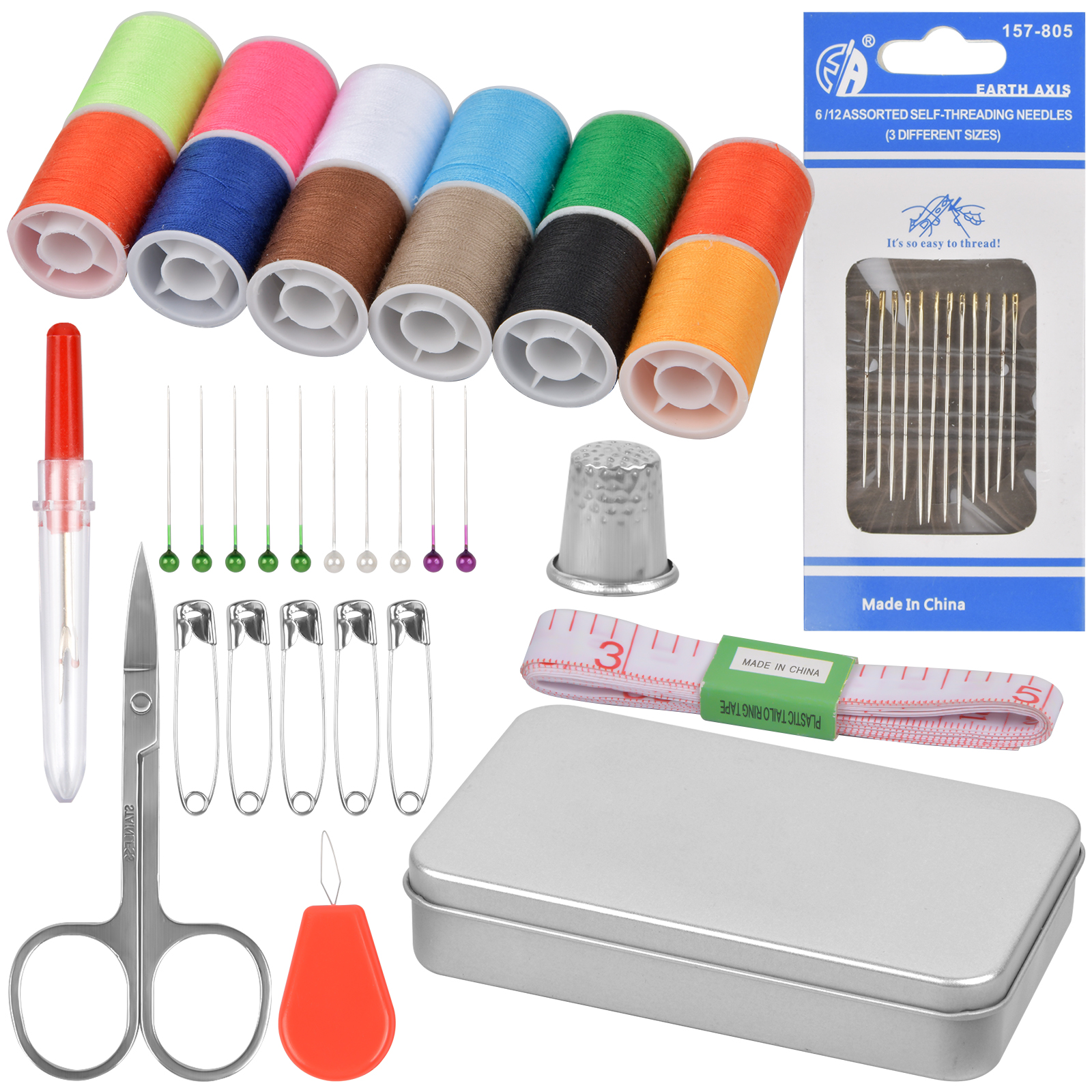 Sewing Kit, Sewing Machine Kit, Premium Sewing Supplies, Thread Spools Mini  Sewing Kits With Needles, Scissors, Thimble, Thread, Tape Measure Etc For  Home, Travel, Basic Sewing Kit For Adults - Temu