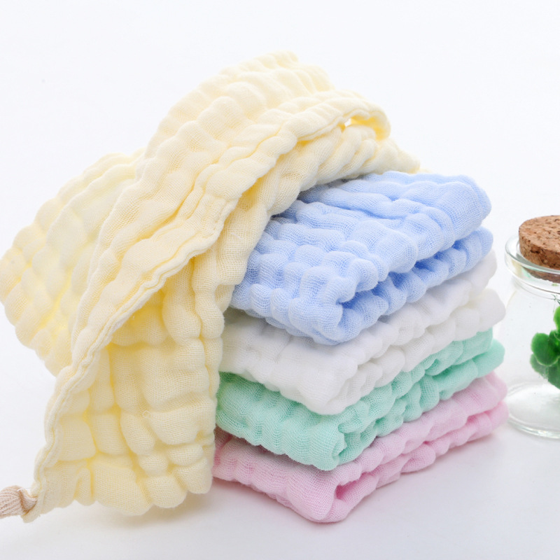 

5pcs Random Color Soft & Absorbent 6-layer Muslin Cotton Baby Washcloths - Perfect For Sensitive Skin & Baby Registry Shower Gifts
