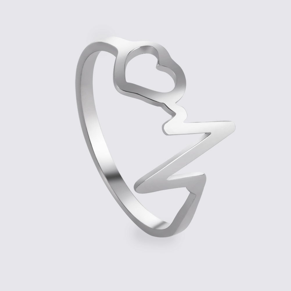 Men's 925 Silver Ceramic Ring, Couple Ring With English love Form, With  Heartbeat Pattern - Temu