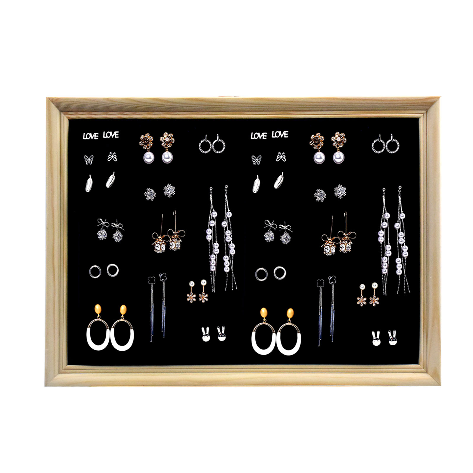 Jewelry Holder. Large Earrings Display Jewelry Storage.wooden Wall