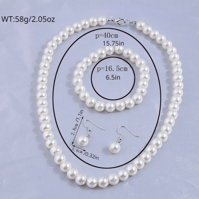 BBTO 8 Pcs Pearl Necklace a Earrings Set for Women Girls, Includes  Simulated Pearl Bracelet 3 Layer Faux Pearl Necklace Dangle Earrings  Jewelry Set for Wedding Birthday Gifts, white - Yahoo Shopping