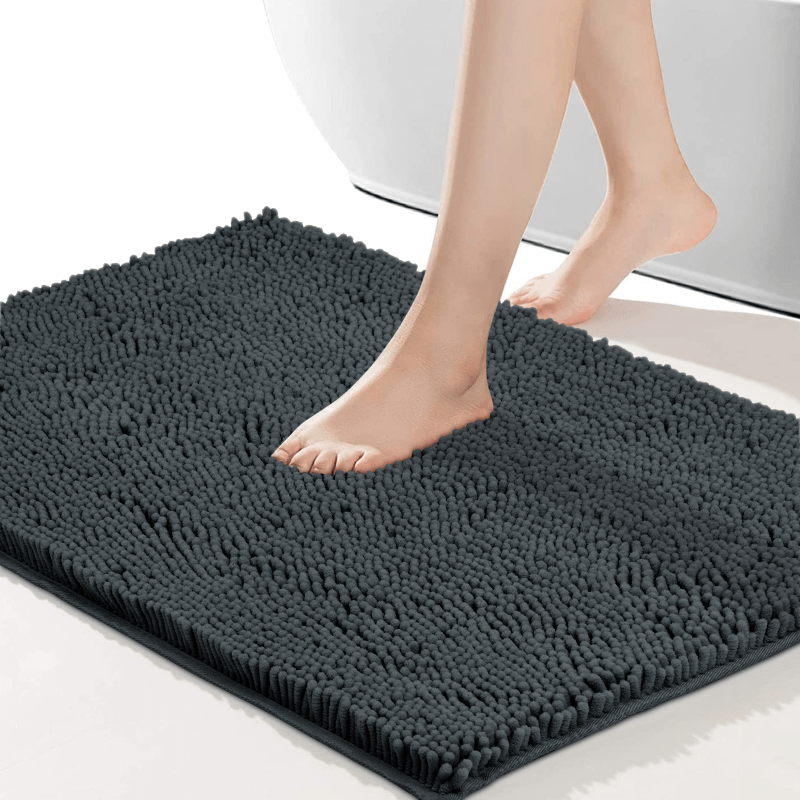 Extra Soft Flocking Bath Mats 20 X 31 Absorbent Non-Slip Bathroom Rugs  Microfiber Shag Door Mat Thick Carpet Machine Washable Floor Mat for Tub