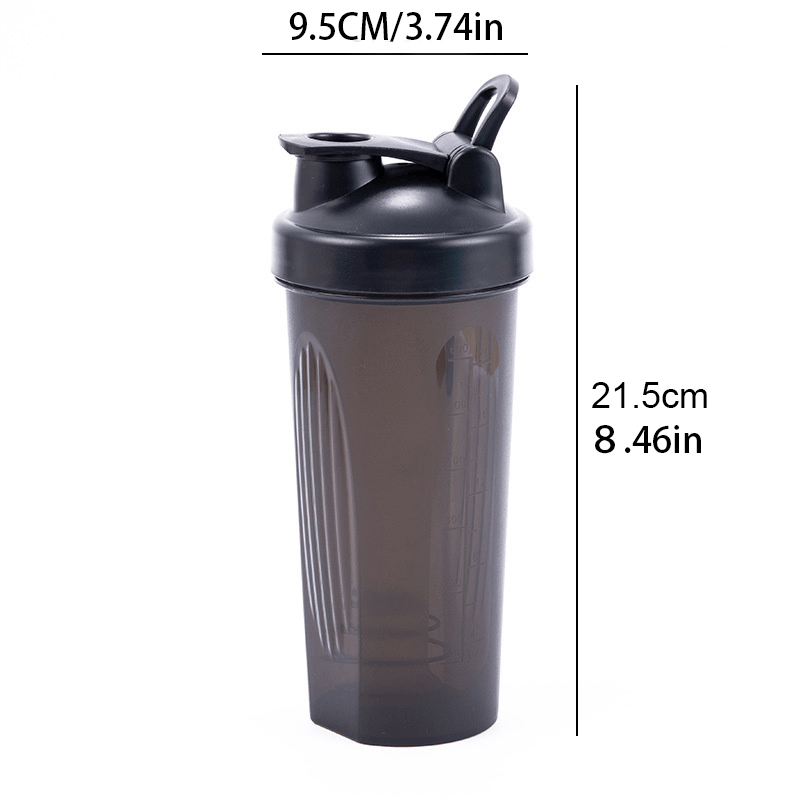 1Pcs 600ml Portable Protein Powder Shaker Bottle Leak Proof Water Bottle  For Gym Fitness Training Sport Shaker Mixing Cup With Scale