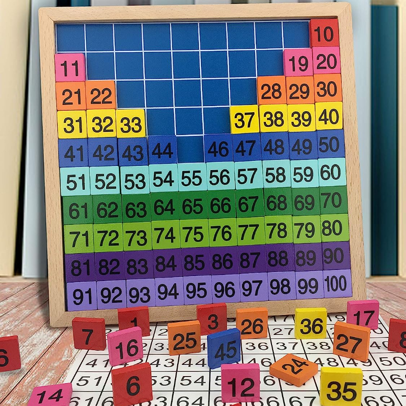 Juguetes de matemáticas Montessori, caja de aprendizaje de madera, juego de  aprendizaje de números con dibujo, tablero de madera, juguetes educativos  para niños de 3, 4 y 5 años Xemadio ZH-499