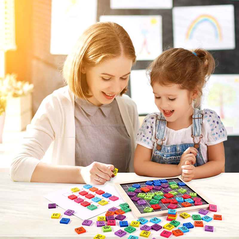 Juguete de matemáticas, caja de aprendizaje de madera, juego de aprendizaje  de números con dibujo, tablero de madera, juguetes educativos para niños de  3, 4 y 5 años Ormromra LN-0680