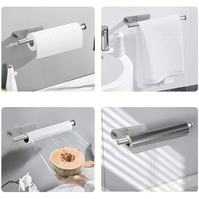 Wall Mounted Adhesive Paper Towel Holder Shelf Paper Towel Rack