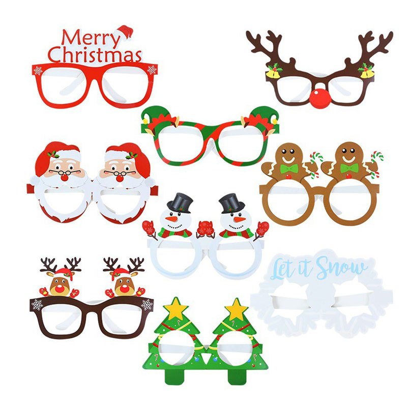

9pcs, Festive Glasses For Christmas, Birthdays, Weddings, And Parties - Perfect Photo Props And Party Supplies