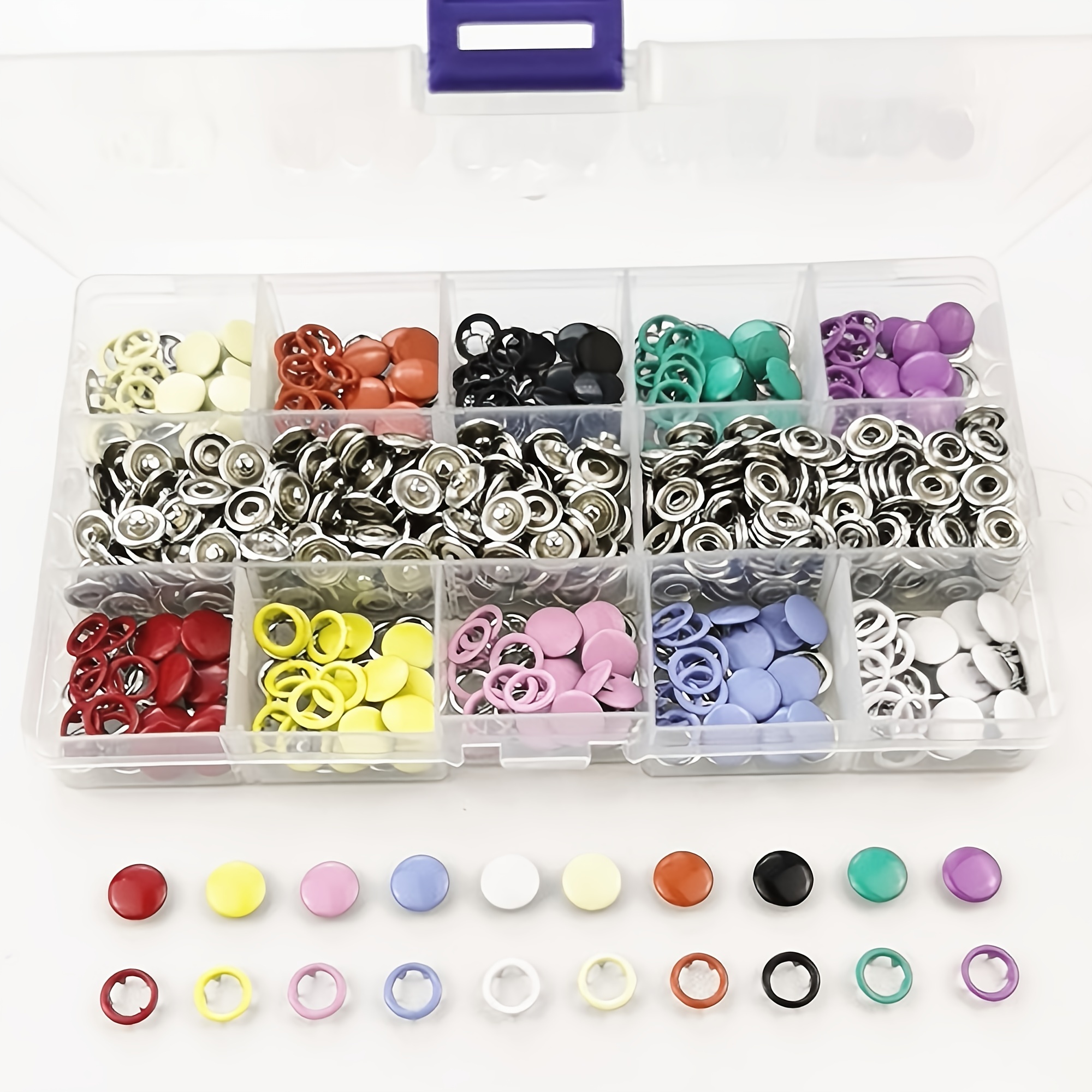200pcs Snap Fasteners Kit Tool, Metal Snap Buttons Rings With Fastener  Pliers Press Tool Kit For For Sewing And Crafting 10 Colors