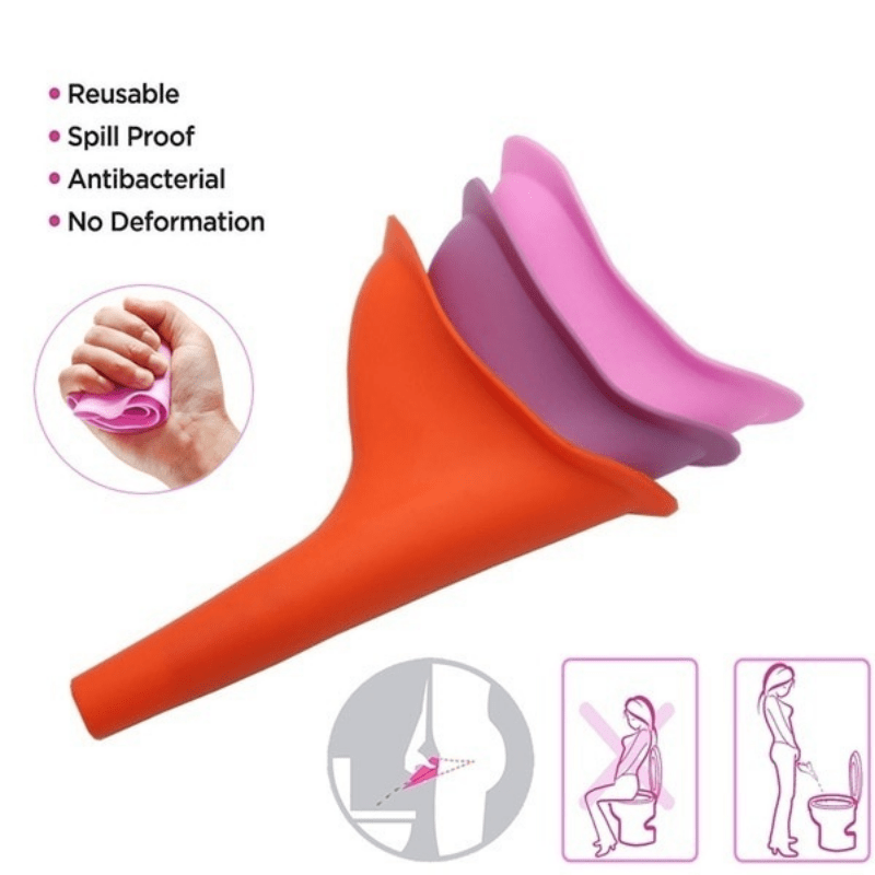 Female Urinal, OLINS KAKO Reusable Standing Pee Cup Funnel for Women,  Portable Silicone Washable Female Urination Device for Outdoor Camping  Hiking Travel (Pink)