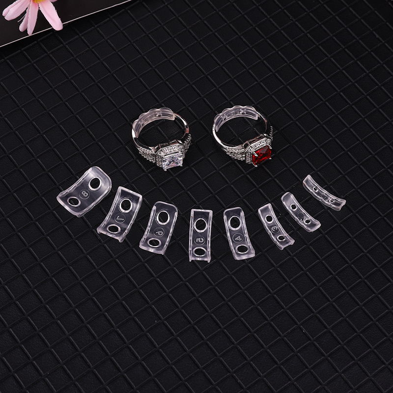 8pcs Plastic Ring Size Adjuster Clear Minimalist Design for Loose Rings