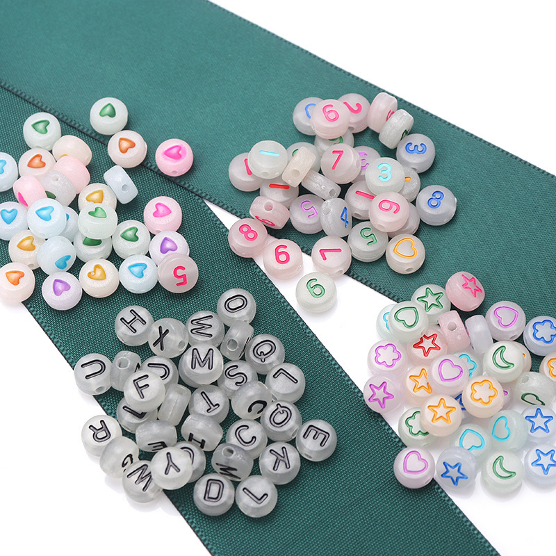 Flat Round Alphabet Beads Acrylic Transparent Letter Beads Jewelry Making  200pcs