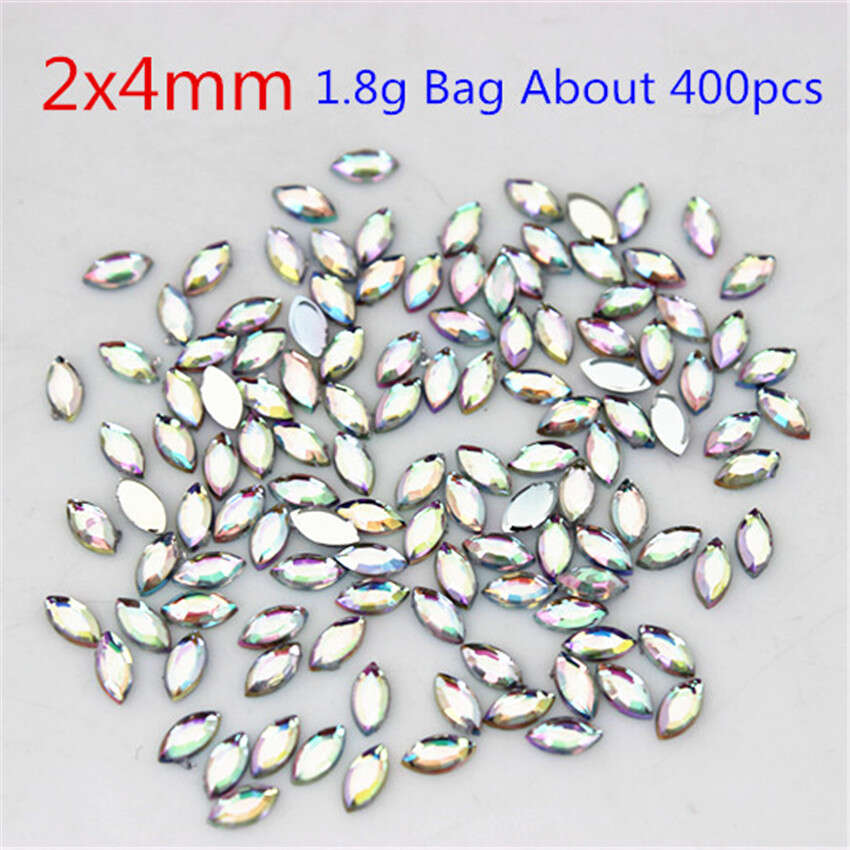 Multi-Size Crystal AB Flatback Rhinestones