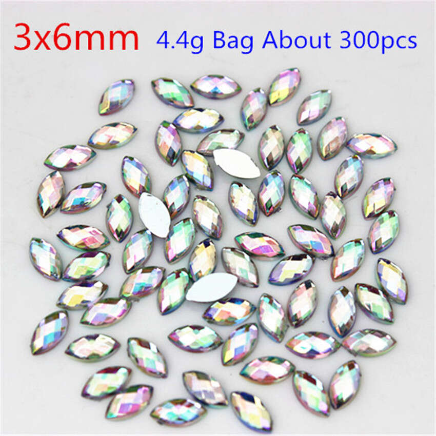 Multi Size Acrylic Rhinestones Horse Eye Crystal Ab Flat Back 3d Non Hotfix  Nail Art Gemstones For Wedding Crafts - Temu Germany