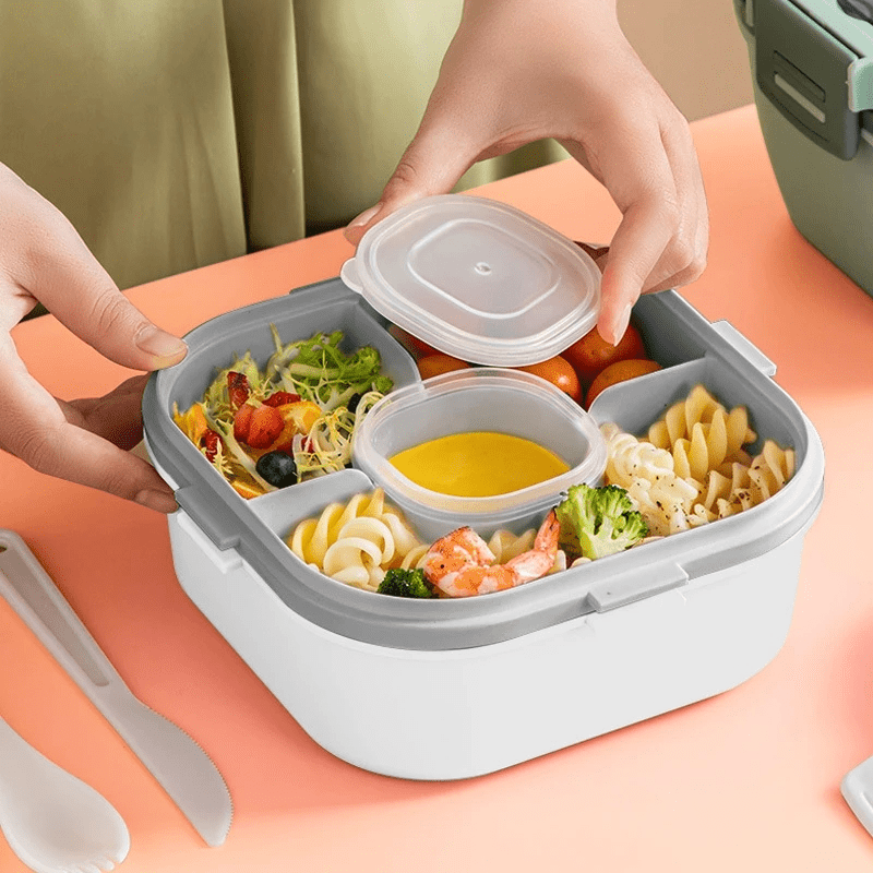 1pc Large Salad Lunch Box With Dressing Container - Portable Food, Fruit  And Snack Preparation Container - Great For Teens And School Or Cafeteria  Staff