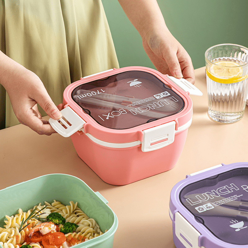 Square Bento Box with Compartments Portable Lunch Box with Handle Leakproof  Salad Lunch Containers with Cutlery Work Picnic Travel (with Soup Cup,  Microwave Freezer Available) Only د.ب.‏ 6.20 بات بات Mobile