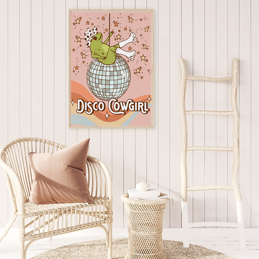 1pc Retro Disco Frog Print Wall Art Canvas Painting Fashion Funny Aesthetic  Poster Prom Frog Picture Bar Club Home Decor Frameless - Home & Kitchen -  Temu