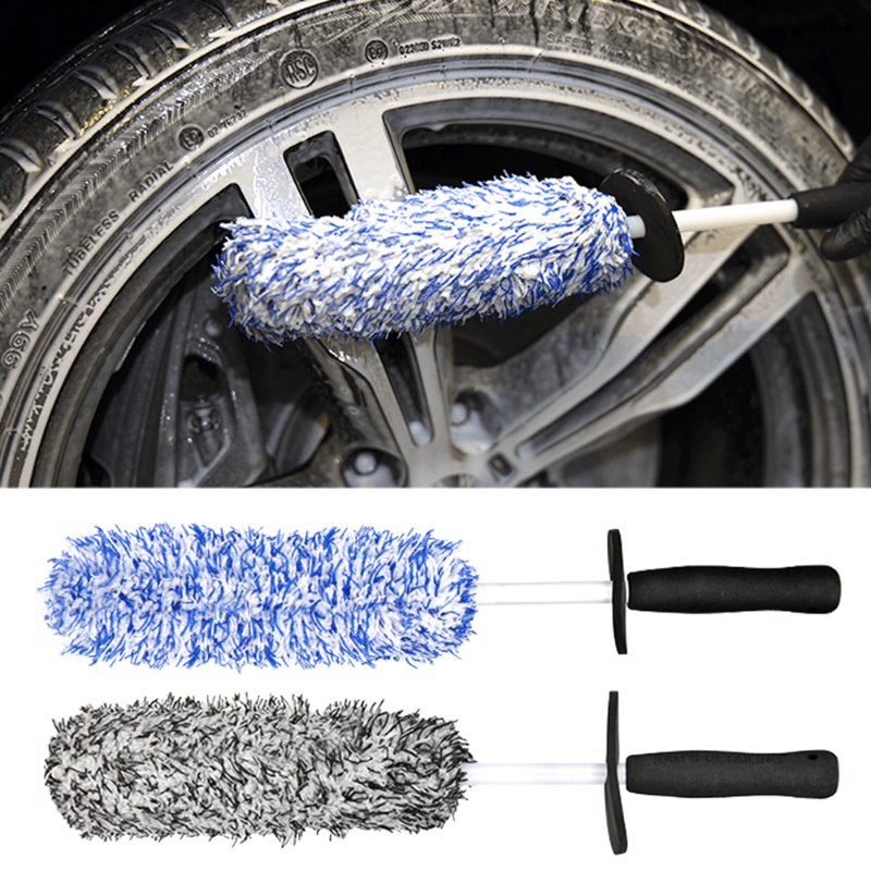 Premium Wheel /Rim Cleaning Brush Long Soft Bristle,Car Wheel Brush,Rim  Tire Detail Brush,Multipurpose use For Cleaning Wheels,Rims,Exhaust