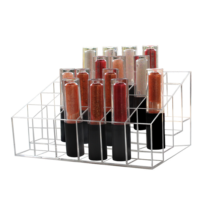 byAlegory - Organizador de lápiz labial acrílico prémium y contenedor de  belleza, 24 espacios de almacenamiento (transparente)