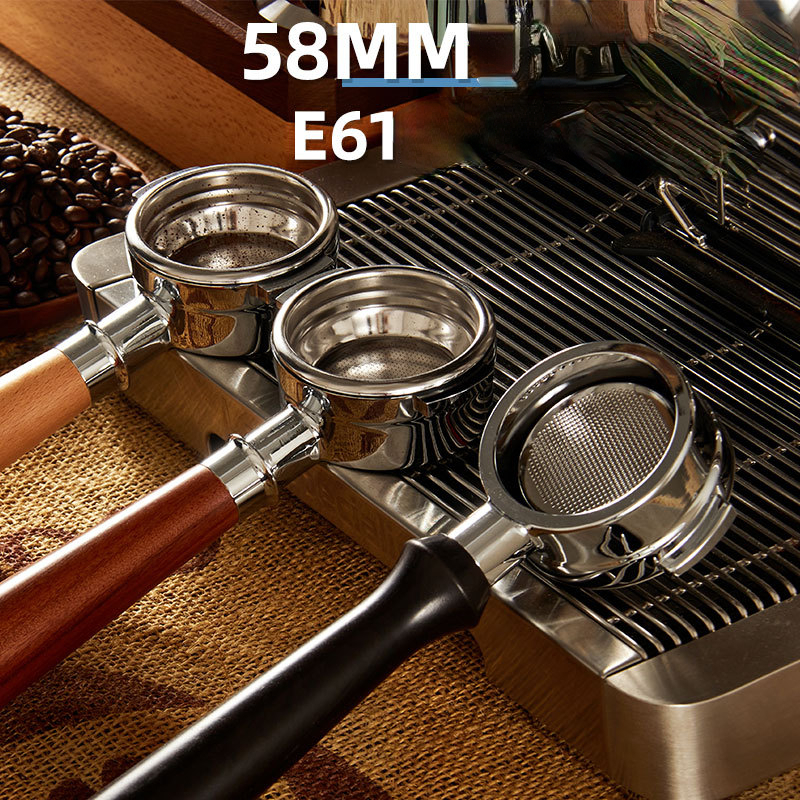 Portafiltro sin fondo de madera maciza, 51mm, Mango para máquina de café  espresso - AliExpress