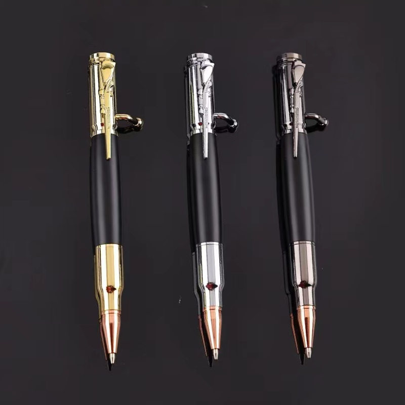Gun Bolt Pen with Push Action Mechanism & Multifunctional Ballpoint Pen