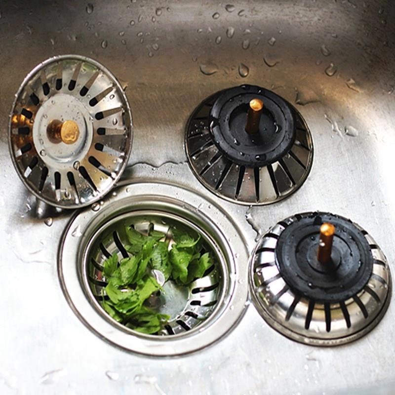 Tapón colador para fregadero de cocina, filtro de fregadero de acero  inoxidable con mango levantable, protector de drenaje antiobstrucción (2  unidades)