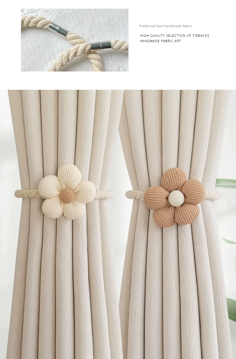 1pc flower pattern curtain tieback curtain   no drilling binding strap curtain storage rope curtain accessories for bedroom living room home decor details 5