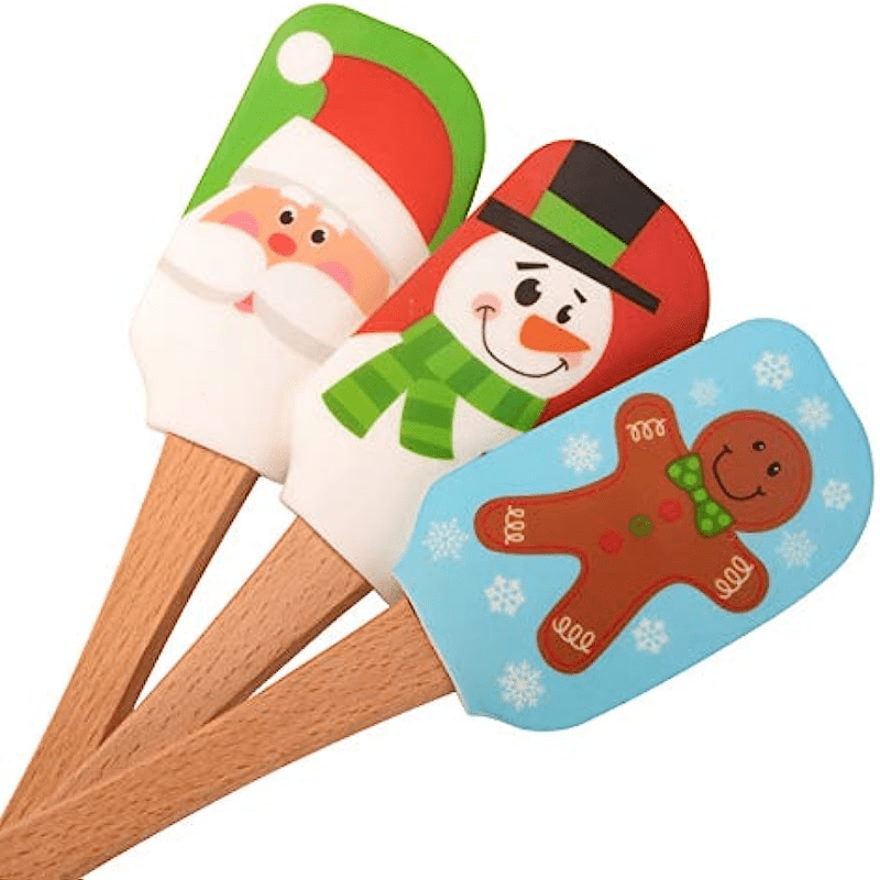 1pc Snowman Pattern Silicone Cream Spatula