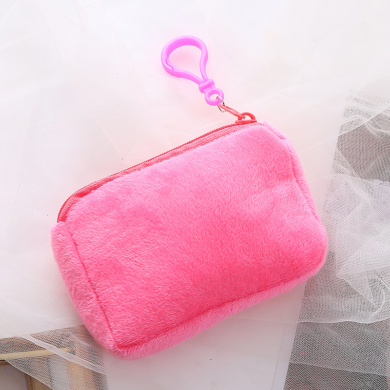 Plush Square Coin Purse Mini Storage Bag For Girls