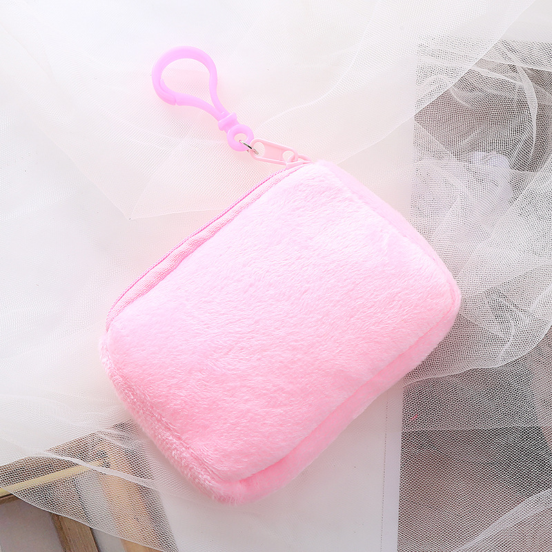 Plush Square Coin Purse Mini Storage Bag For Girls