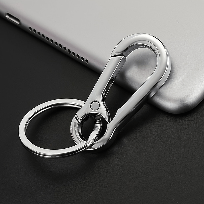 1pc Alloy Carabiner Key Clip Key Ring Loop Hook, Titanium Car Keychain with Corkscrew, Keychain Pendant Gift for Man,Temu