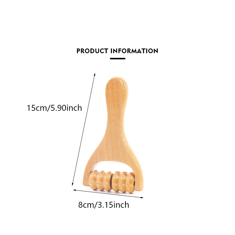 Tuuli Accessories Back Massage Muscle Roller Tool Massager for Neck Shoulder Arms Legs Body Wooden