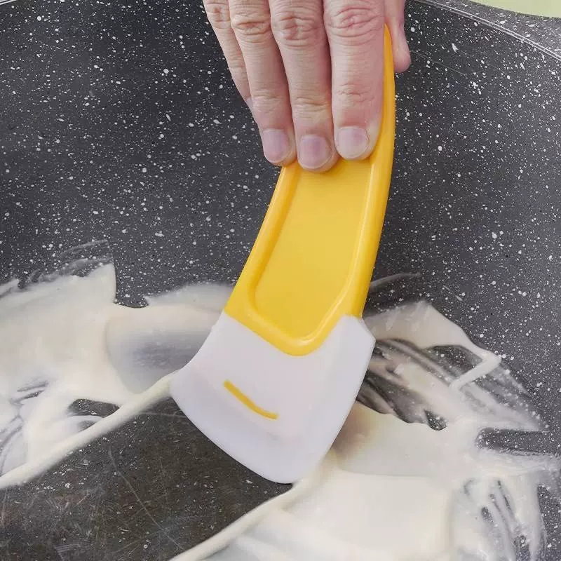 Silicone Pan Scraper, Kitchen Scraper Spatula Cake Baking Pastry Gadgets  Dirty Pan Pot Dishes Cleaner Scraper Oil Stain Cleaning Tools - Temu