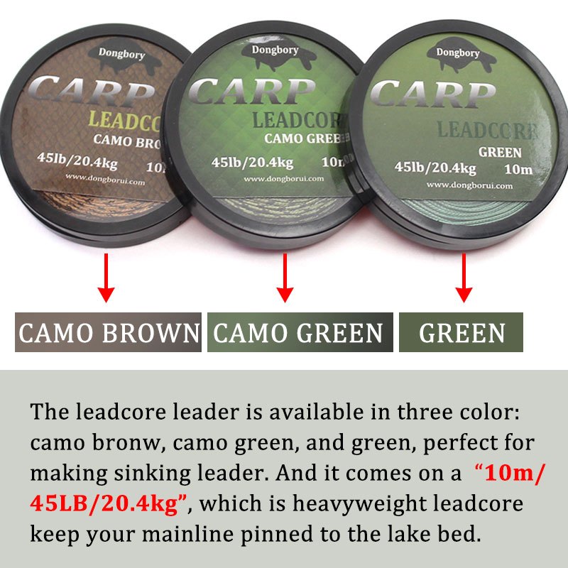 Camo Green Braided Lead Core Fishing Line Carp Fly Fishing - Temu