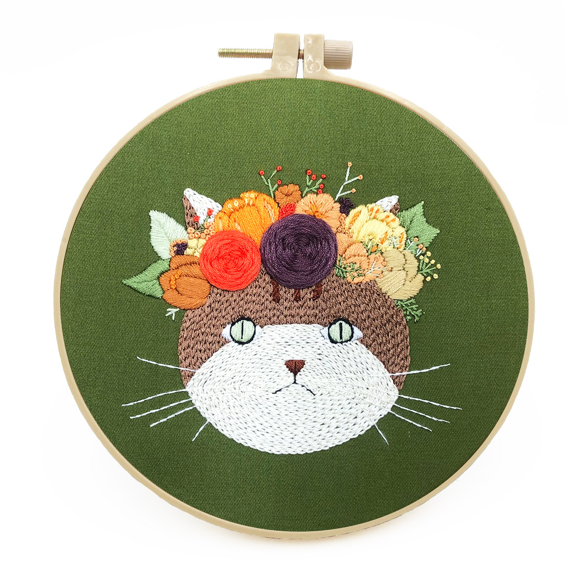 1set Cute Black Cat Embroidery Kit, Cross Stitch Kits For