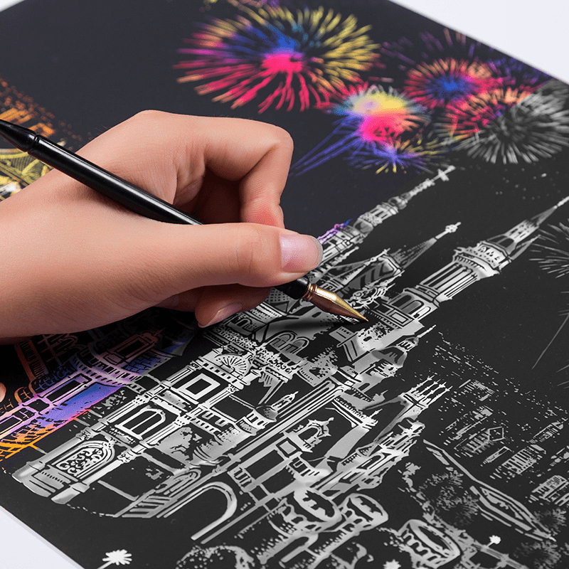 Scratch Art Set, Creative Diy Scratch Painting Dazzling Graffiti