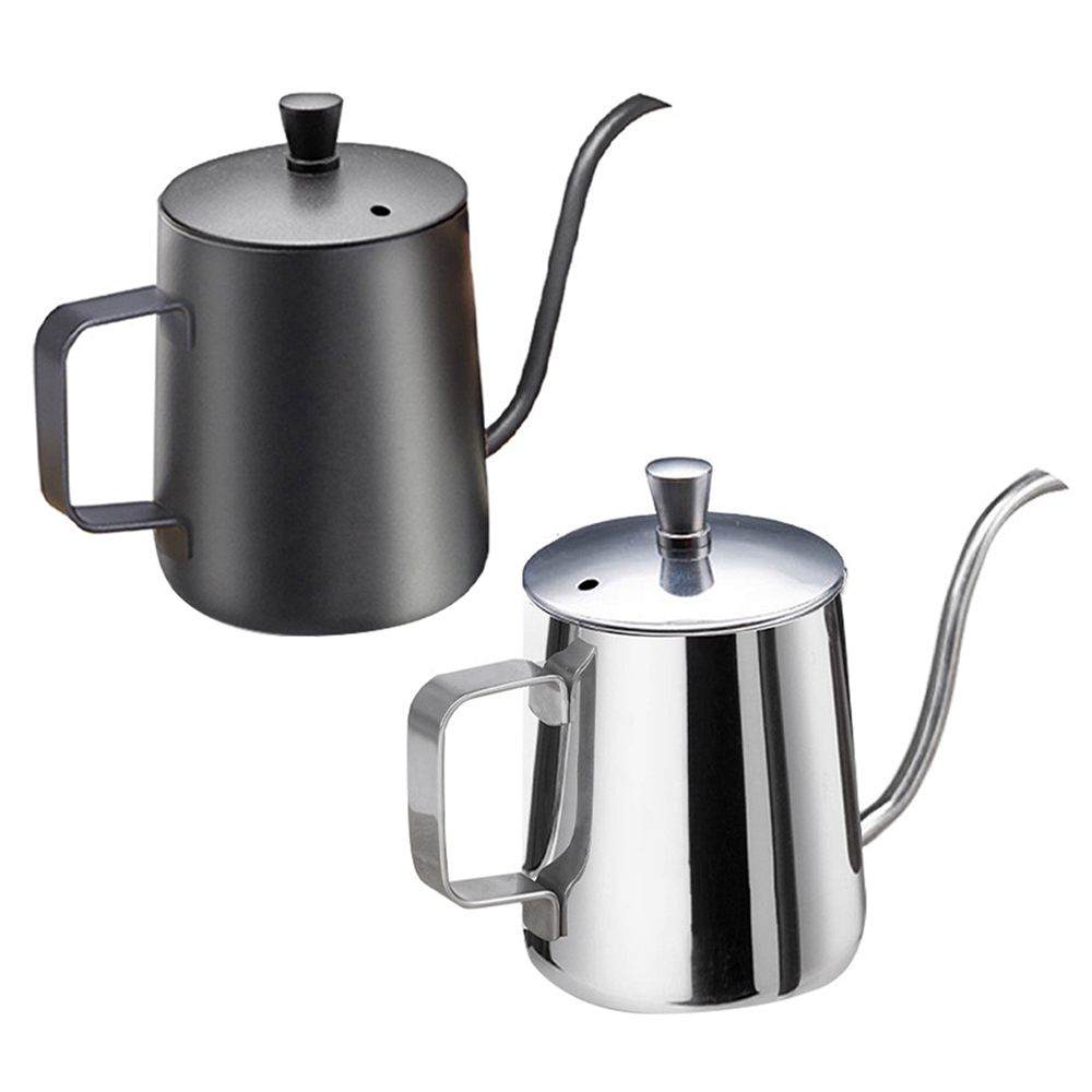 304 Stainless Steel Electric Gooseneck Kettle With Thermometer Lid - Long  Narrow Mouth Hand Punch Coffee Tea Pot For Tea And Coffee Brewing - Black  And White - Temu