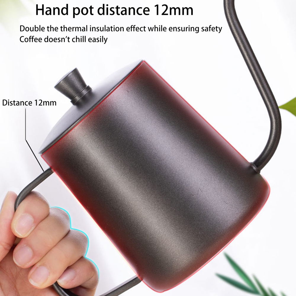 1pc 350ml stainless steel gooseneck kettle mounting bracket hand punch pot coffee pots drip gooseneck spout long mouth coffee kettle teapot water cottle coffee kettle details 5