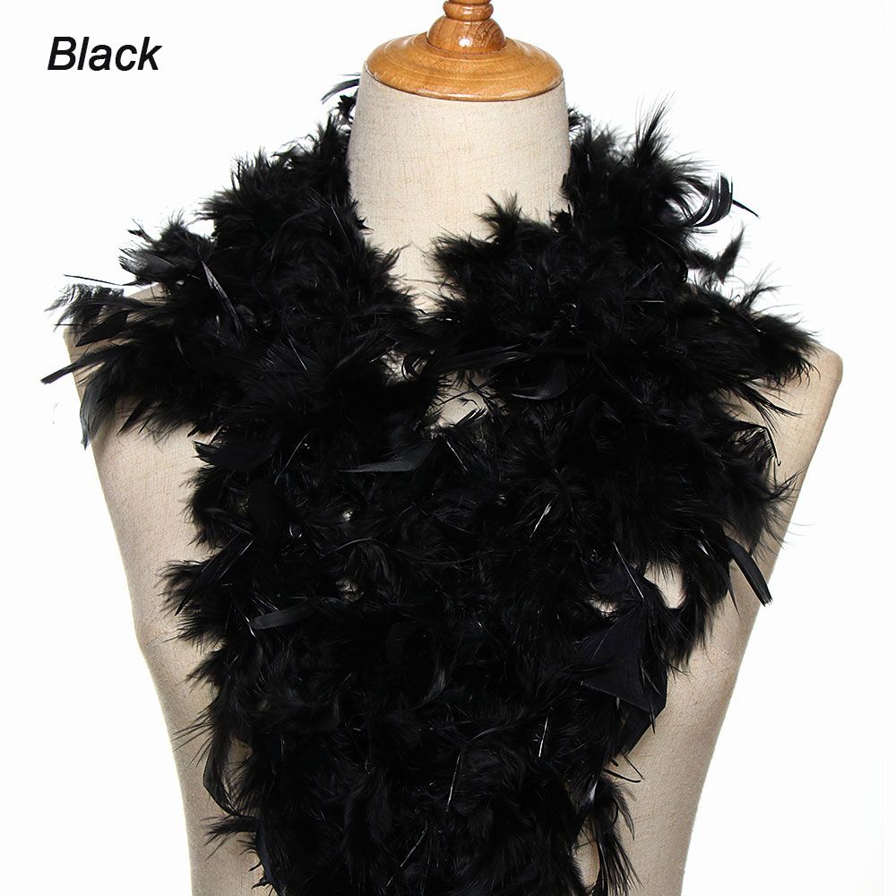 2meters, Trendy Elegant Long Natural Feather Scarf, Multi Colors