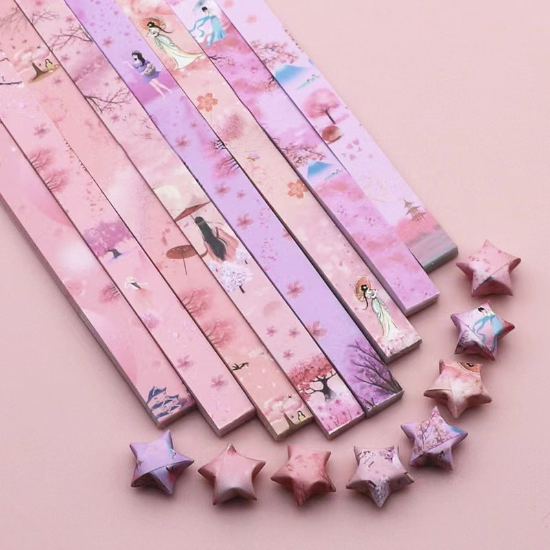 Origami Star Paper Strips Eight Different Colors Of Cartoon - Temu