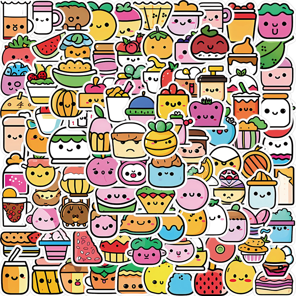 Cute Cartoon Fruit Food Stickers Kawaii Stickers Vinyl - Temu