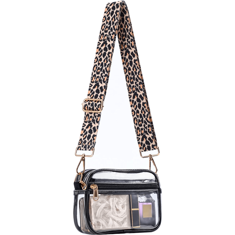 Clear Waterproof Crossbody Bag, Geometric Strap Shoulder Bag, Trendy Pvc  Square Purse For Travel Beach & Concert - Temu