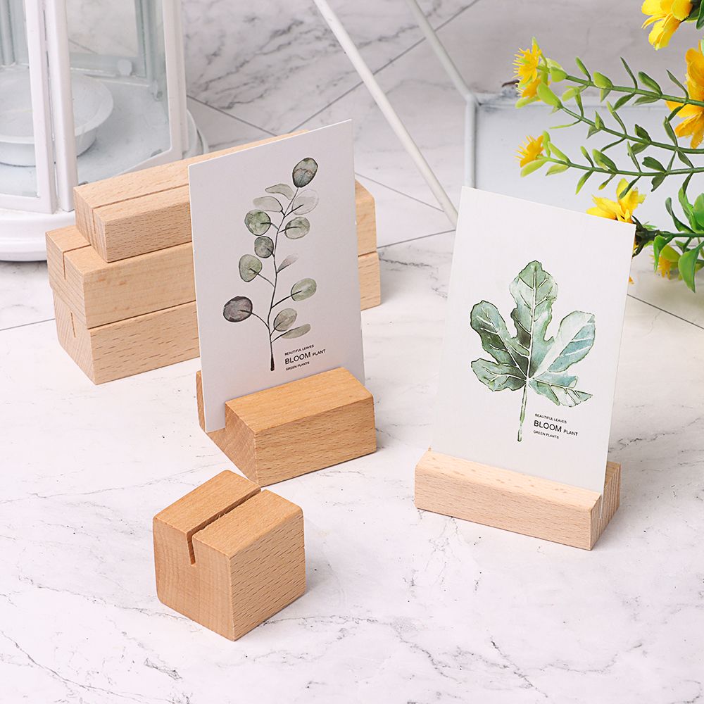 Wooden Card Holder Photo Stand Business Card Holder - Temu