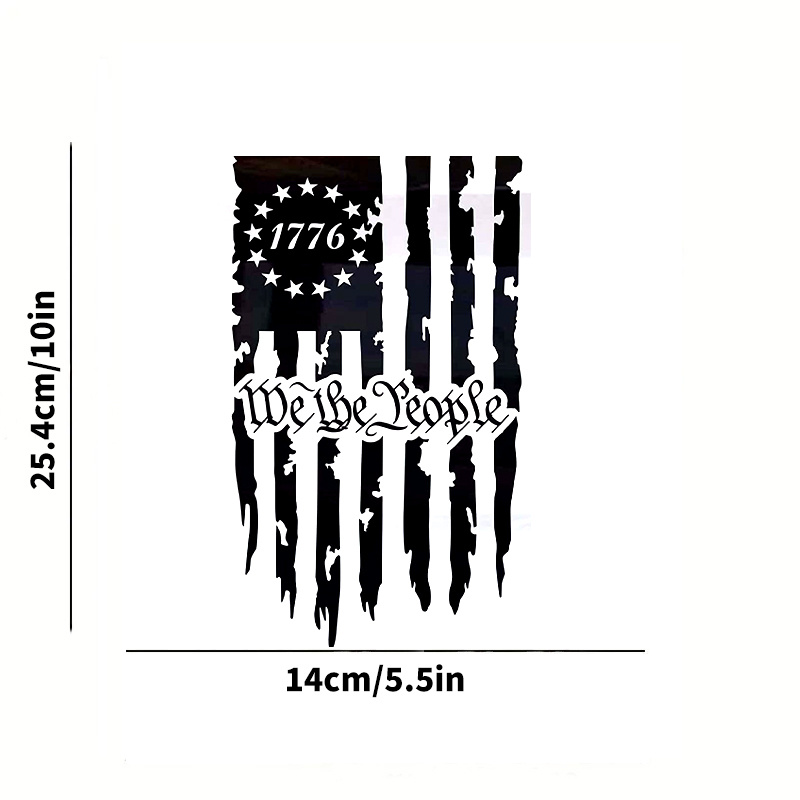 Black and White American Flag Decal / Sticker 54