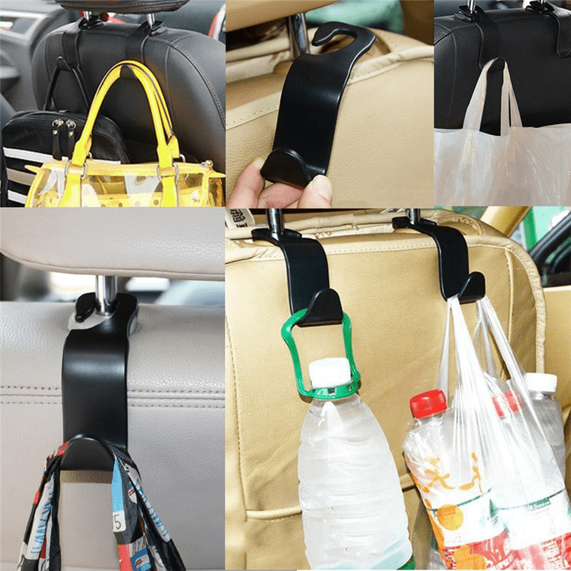 4pcs Car Back Seat Headrest Organiser Hanger Storage Hooks