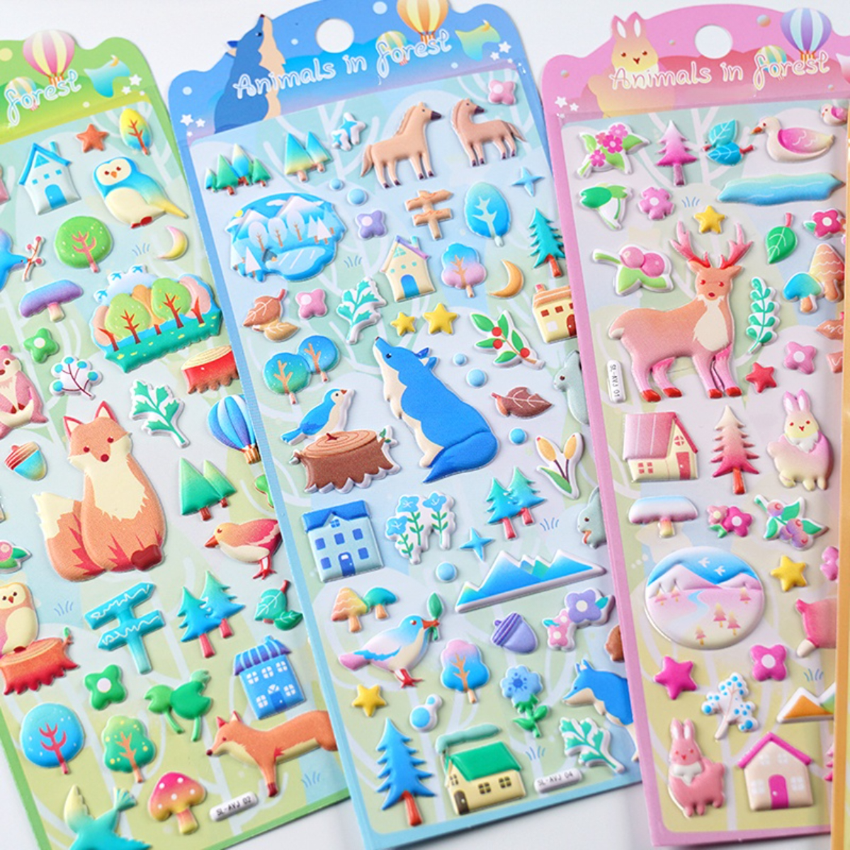 Kawaii 3d Puffy Forest Animals Party Stickers Scrapbooking - Temu