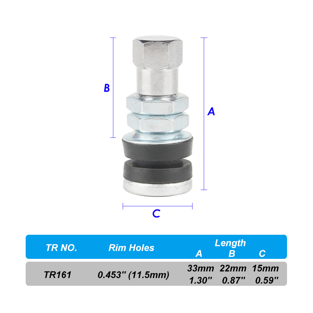 Tubeless Tire Valve Stem, Tire Valve Stem 10pcs TR161 Metal Fit